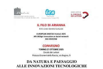 Locandina Convegno 27 ottobre 2025, Circolo dei Lettori di Torino - Da natura e paesaggio alle innovazioni tecnologiche. Connessioni con arte e architettura 